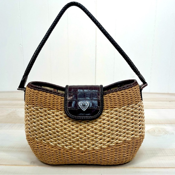 Brighton Bags Brighton Straw And Leather Bag Closure